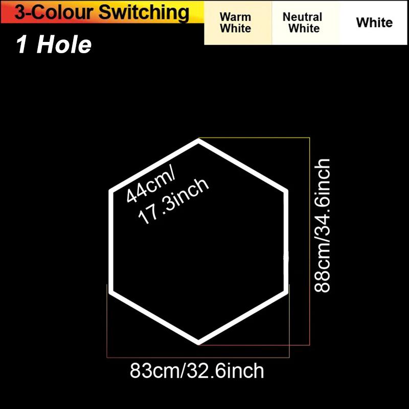 

LED Hexagon Garage Lights 3 Color Change 3000K-6500K Honeycomb LED Tube Light for Car Workshop Gym Barbershop Ceiling Lighting 110V-240V
