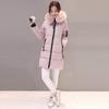 Women's Fashion Big Hair Collar Slim Waist Long Down Cotton Jacket Cotton Coat