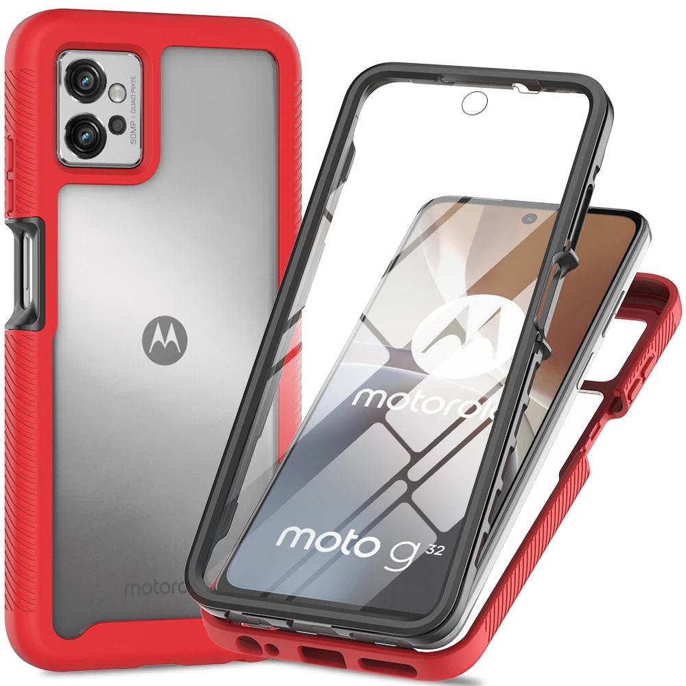 Custodia Antiurto Blindata con Protezione Schermo in PET per Motorola Moto G32 G42 G52 G82 5G E13 G13 G23 G53 G14 G54 G84 Cover Posteriore