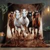 One Piece of a Blanket Featuring Horses Galloping in a Field - a Lightweight Flannel Throw Suitable for The Sofa, Outdoor Use, C