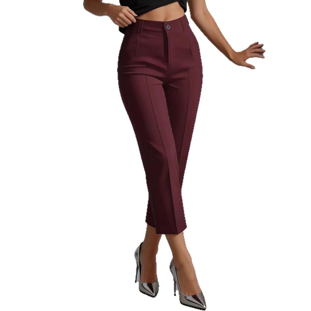 2026 High-Waisted Slimming Business Casual Cropped Pants