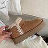 Autumn and winter thick-soled mini wool woven fur integrated snow boots short warm short boots non-slip winter models