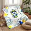 Brasilien Fotboll Tryckt Flanellfilt Hudvänlig Varm Dekorativ Pläd för Inomhus Soffa Säng Daglig Användning