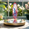 2D Flat Round Metal Sign: “My Country, This Sweet Land of Liberty” Patriotic Sign, 4th of July Sign, Red, White, and Blue Gnome for Home, Garden