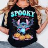 Stitch Pumpkins Spooky Season Halloween Black TShirt