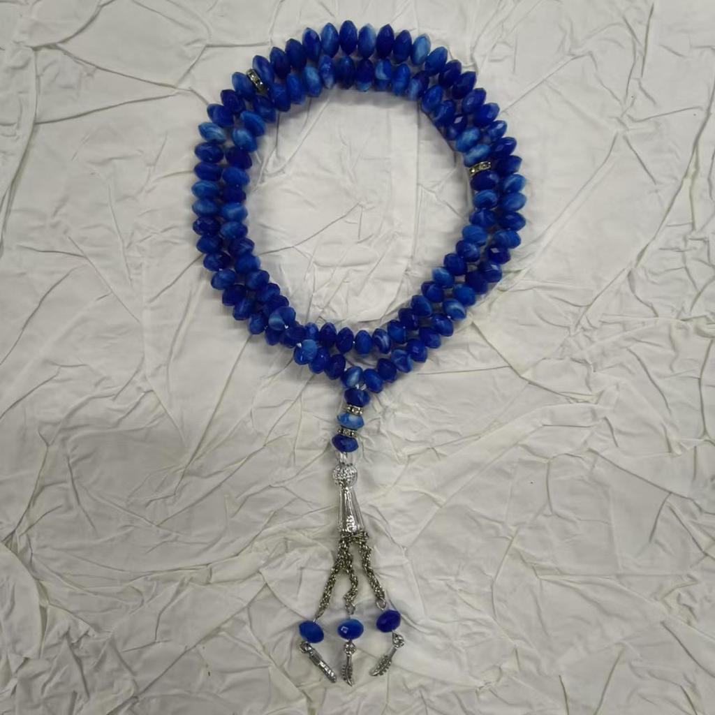 99 Flat Handmade Metal Beaded Muslim Prayer Tasbih - Arabian Rosary Worship Supplies