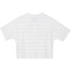 Nike Sportswear Logo Embroidered Striped Pattern Polo Neck Short Sleeve Drop Shoulder T-Shirt Women T-Shirts White HM4649-100