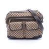 Used Macadam Shoulder Bag Canvas Leather Beige Brown Used Women