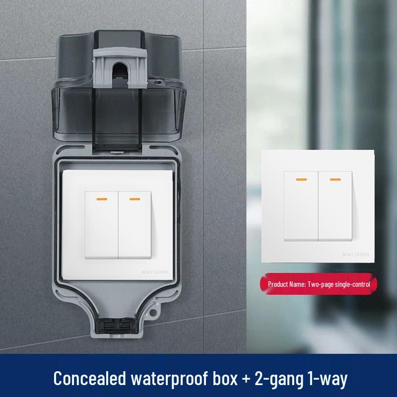 IP66 Wasserdichter Doppel-Steuerschalter mit Spritzwasserschutz-Abdeckung für den Außenbereich, Wandmontage Typ 86 Zwei-fach/Drei-fach.