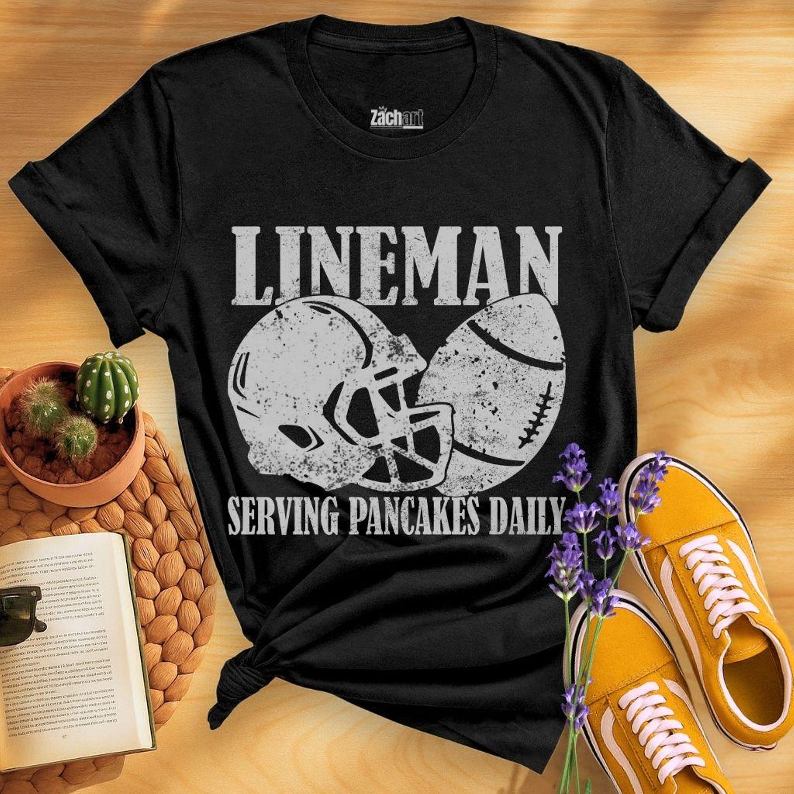 Lineman Serving Pancakes Daily Shirt, Funny Football Offensive Line Shirt, O-Line Player Gift, Lineman Shirt, Offensive Lineman Gift S
