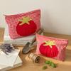 Airfriend Tomato Grid Women Cosmetic Handbag Pouch Travel Organizer Makeup Bag Mini Lipsticks Make Up Storage Bag Wholesale
