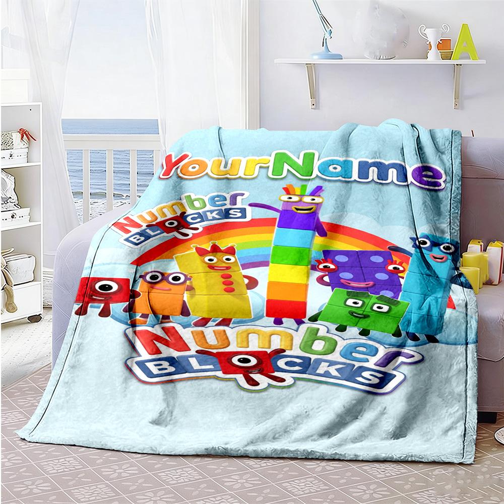 Numberblocks Personalized Name Blanket Cozy Customizable Blanket Soft Warm Cozy Suitable for Sofa Bedding Nap Picnics Ideal for All Seasons