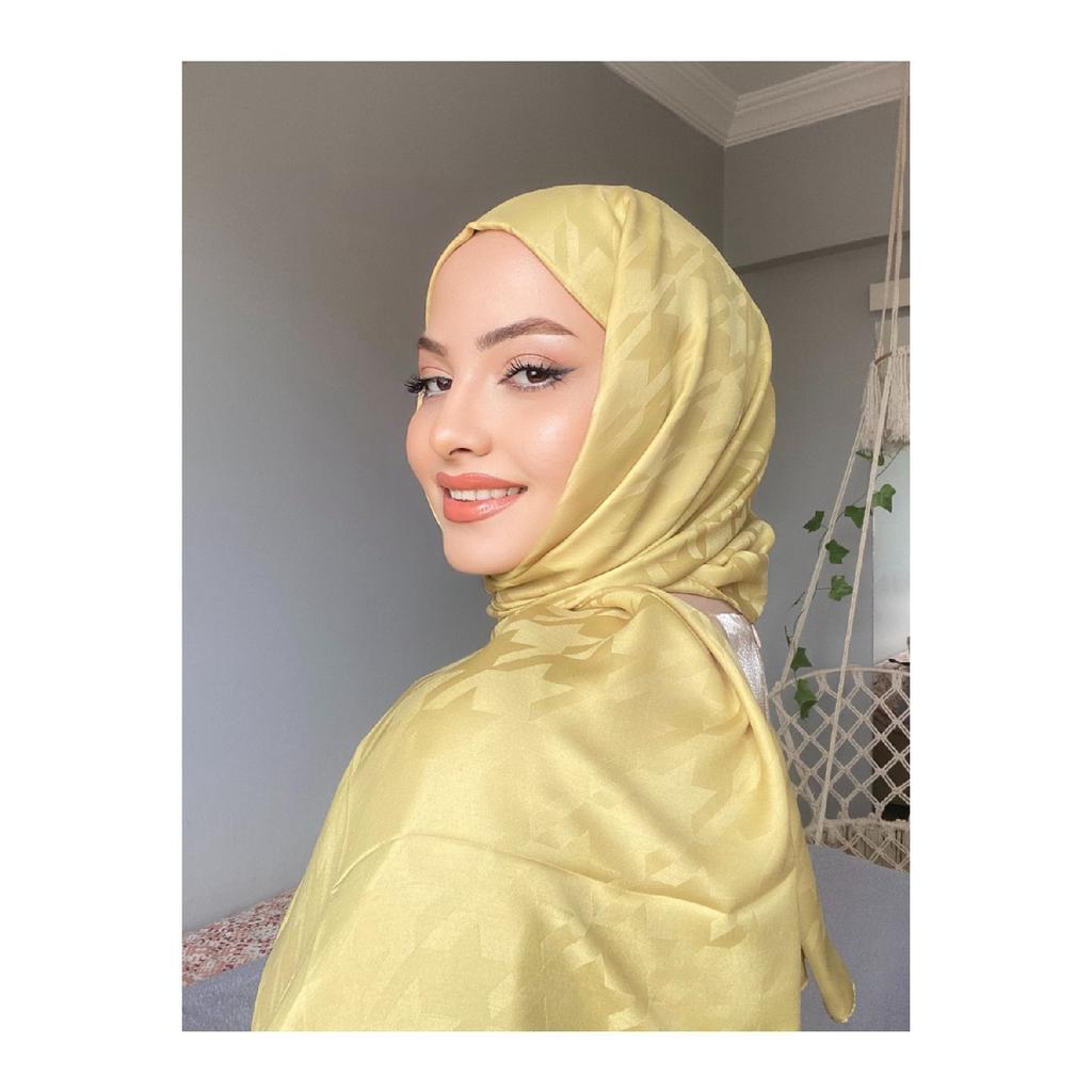 Houndsfoot Patterned Silky Jacquard Shawl