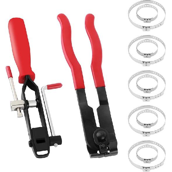 CV Boot Clamp Pliers Kit,10PCS CV Boot Clamp + 1PCS Ear Clamp Pliers,Universal Car Accessorie(Clamp Pliers/1PCS)