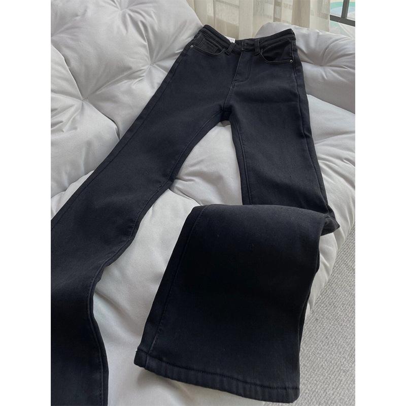 

Джинсы микро-клеш с высокой посадкой для женщин - Большой размер, Вельвет, Приталенный крой для фигуры типа груша , Осень/Зима 2024. XL