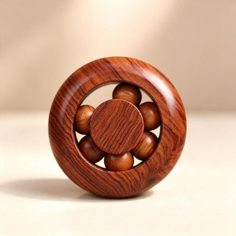 Cliff Cypress Luxury Rosewood Decompression Gyro: Handheld Wind Fire Wheel for Relaxation and Luck