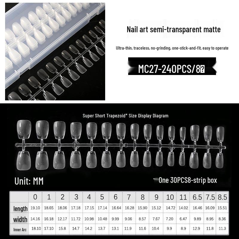 240 Transparente Matte Lange Ballerina Nagelspitzen - Ultradünn & Kein Feilen Notwendig