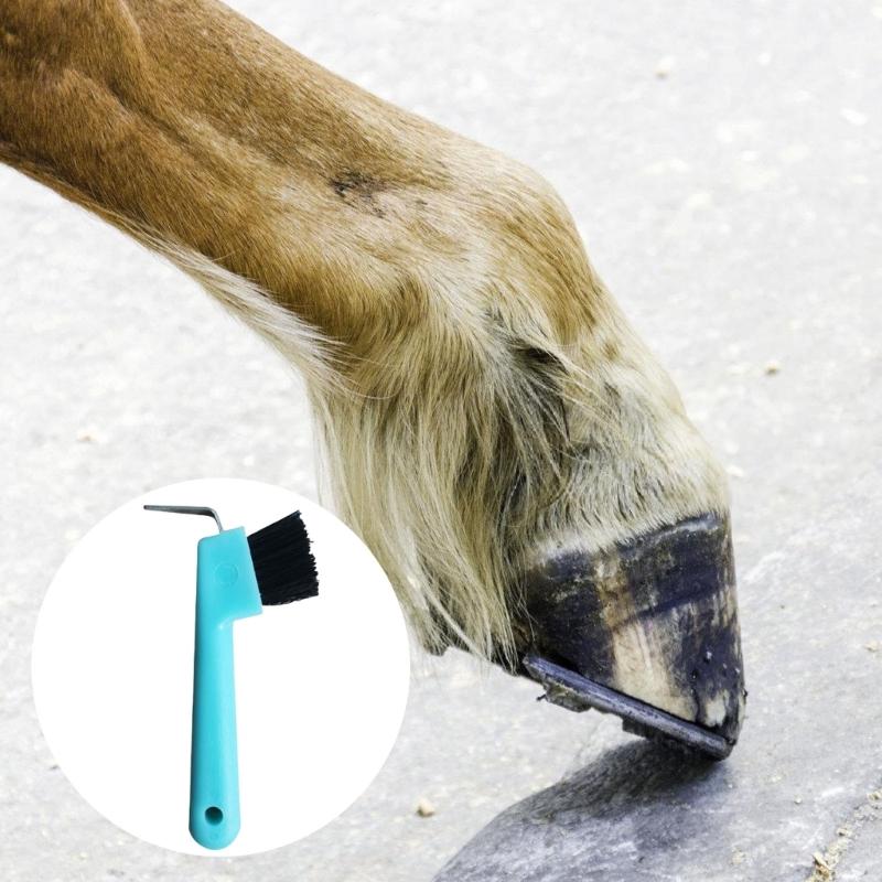 Horse Hoof Pick Brush with Soft Rubber Handle Portable Hoof Pick Horse Stuff Horse Supplies Maintenance Accessories