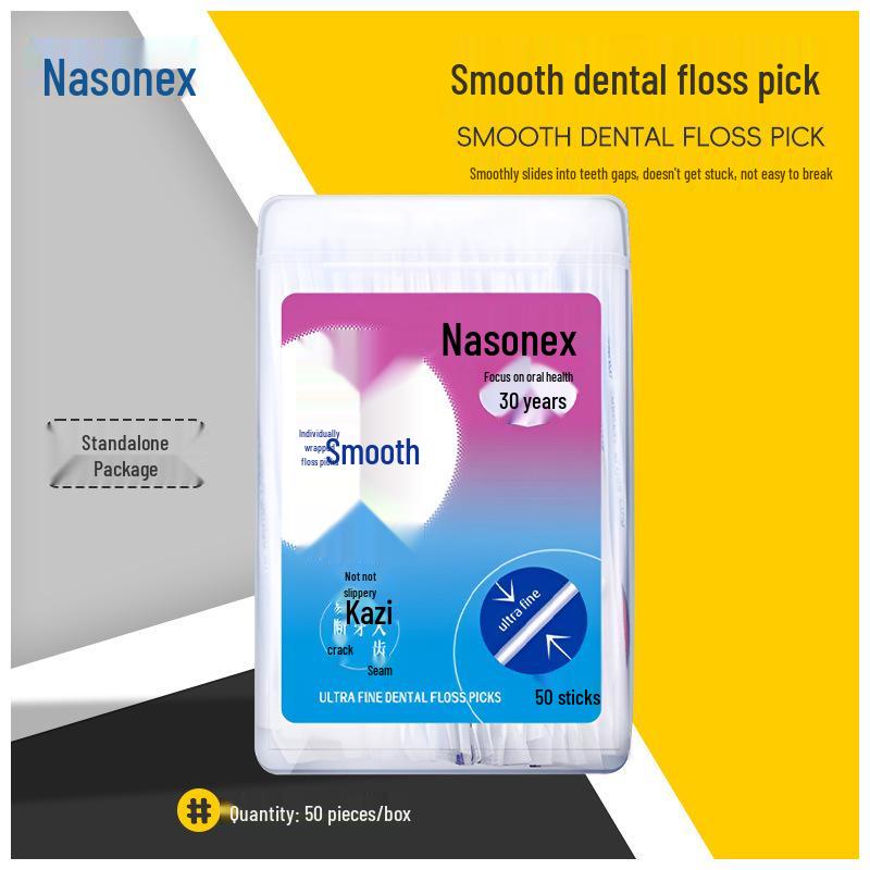 Taiwan Naisen Kelin Smooth Fiber Floss Picks - 50 Individually Wrapped Toothpicks Naisen Kelin