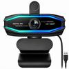 1080P Webcam with Microphone, Plug-and-Play, Auto Light Correction, 90 Wide Angle, Clip/Stand, 360 Pro-Flex PC Camera, External Webcam,