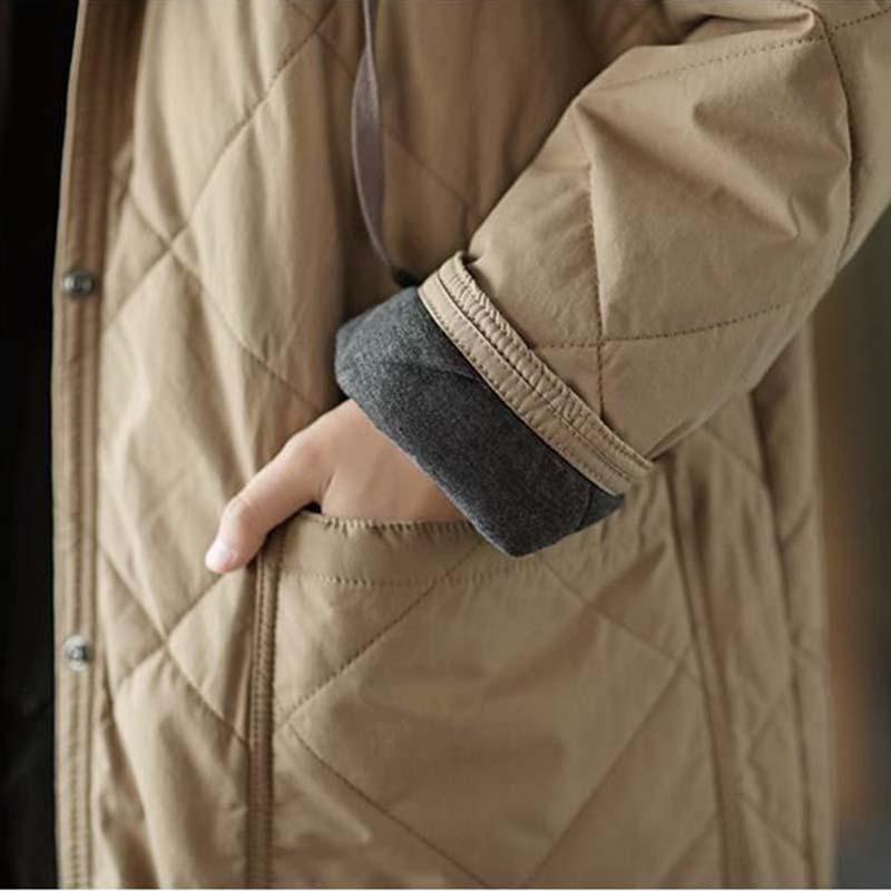 Abrigos de algodón con capucha de talla grande a la moda de invierno para mujer, chaquetas parkas largas y gruesas, cortavientos