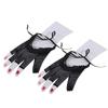 Fashion Women's Mesh Lace Gloves Dancing Party Half Finger Skeleton Gloves Halloween Short Gloves