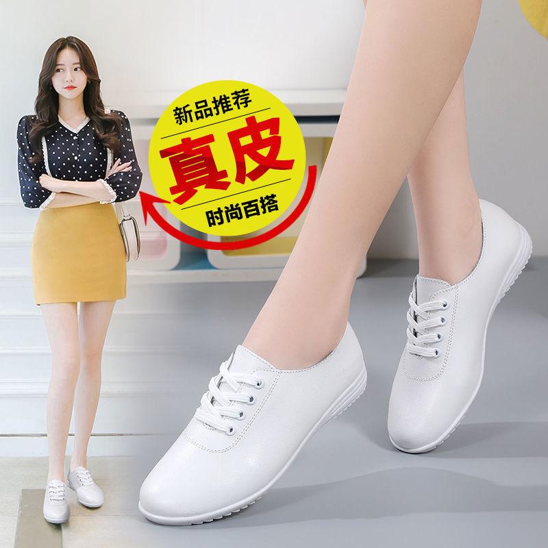 

Женские белые балетки из натуральной кожи с мягкой подошвой - 2025 Повседневная обувь для мамы с сухожильными подошвами 39 белый