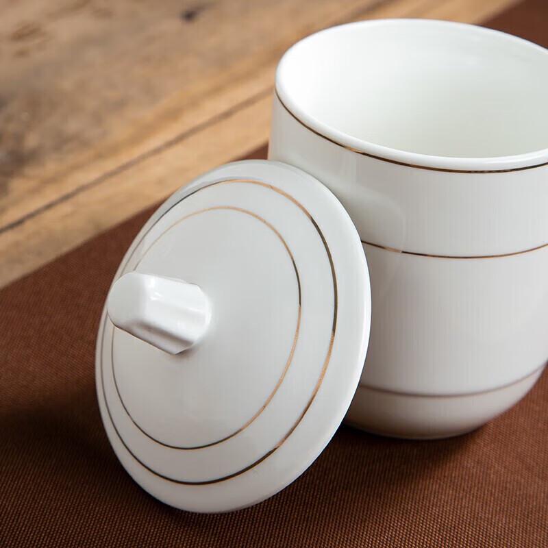 TaoXiangHui Ceramic Office & Conference Cups with Lids, Set of 10