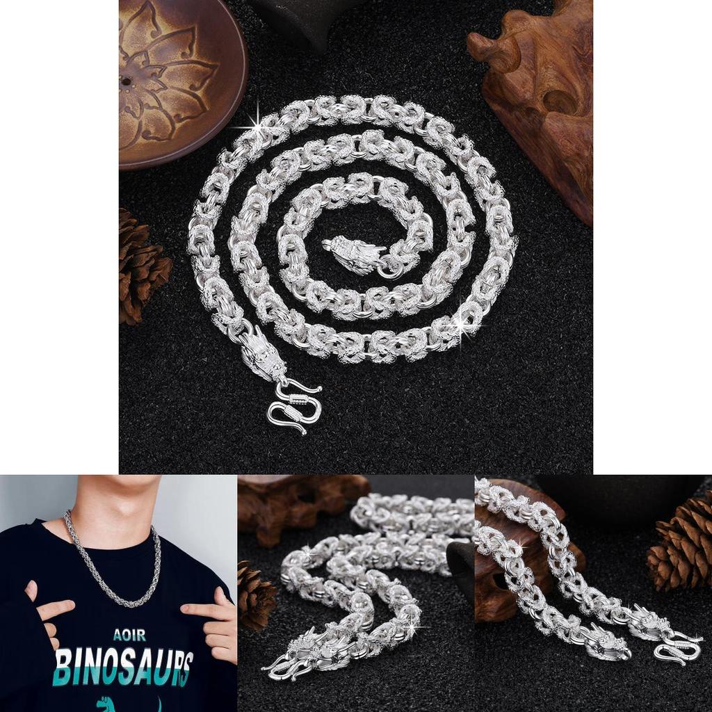 Chain Bone Dragon Jewelry For Men Fashionable And Unique Pendant Necklace Copper Material Electroplated Ochain Style Color A59
