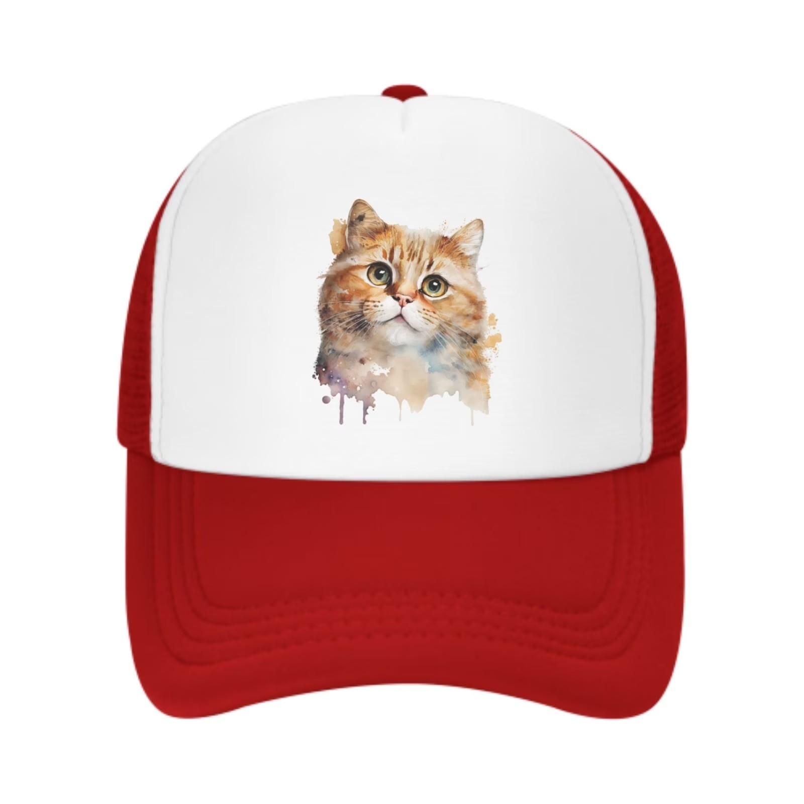 Howling Wolf Moon Graphic Trucker Hat Adjustable Mesh Baseball Cap for Unisex Outdoor One Size