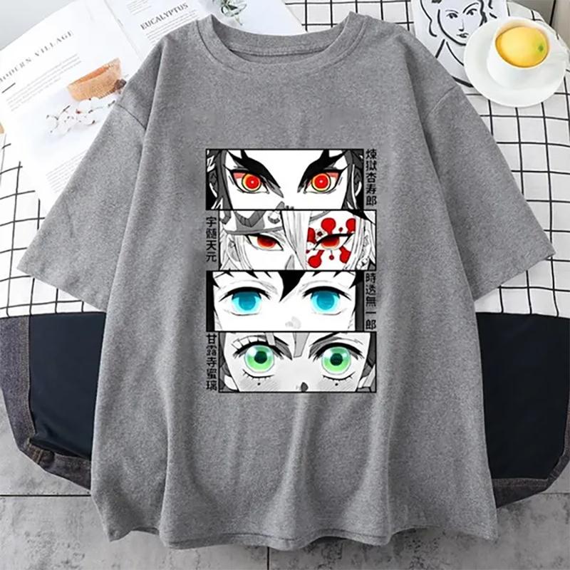 Summer New Anime Graphic Printed T-shirt Unisex Fashion Casual Round Neck Loose Short Sleeve Tees
