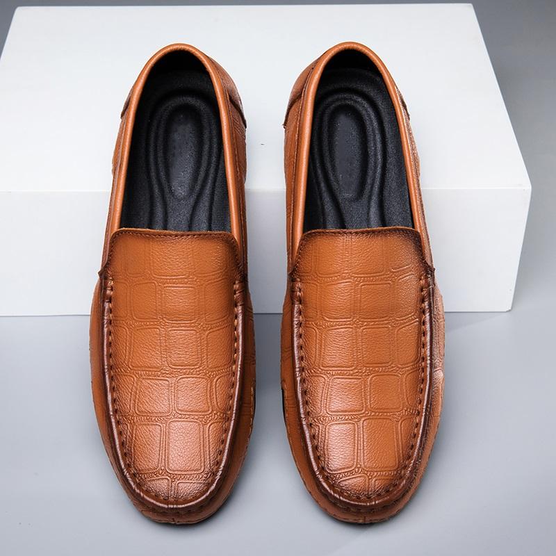 Мужская кожаная обувь Мокасины Обувь для вождения 44 коричневый — фото 11