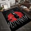 1PC Samurai red sun swords forest Print Carpet Rug for Living Room Bedroom Sofa Doormat Home Decor Non-slip Floor Mat