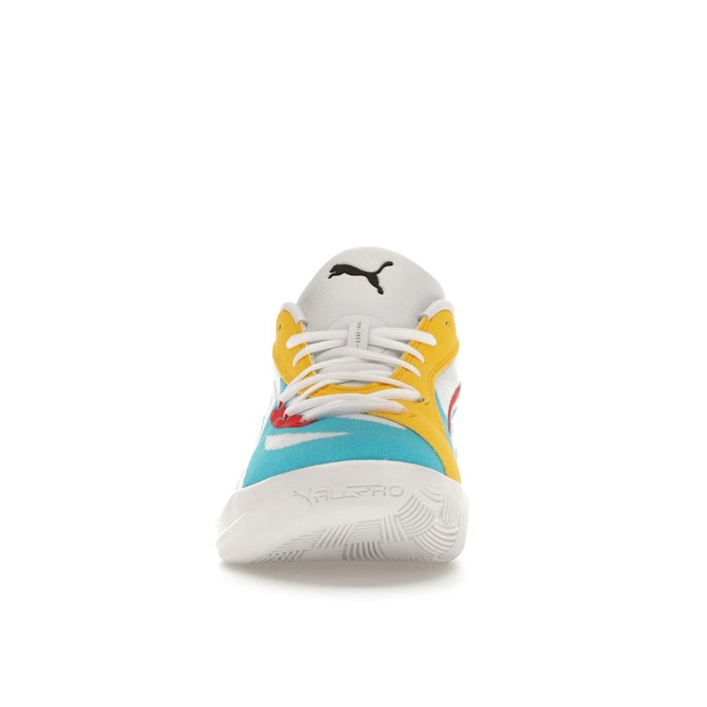 Puma All-Pro Nitro Pelé Yellow Aqua Men Sneakers Multi-Color White 379079-06