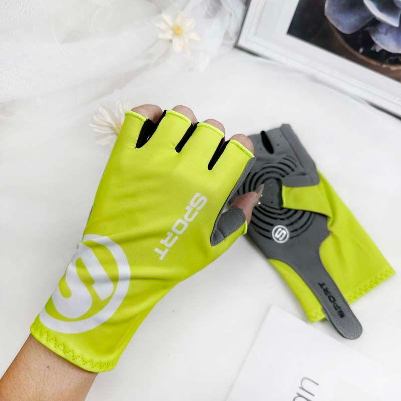 

Sports Gloves Women s Ice Silk Thin Riding Mountain Bike Fitness Equipment Training Kettlebell Anti-Skid Shock Absorption Cycling Half Finger Men Sports S half finger yellow XL