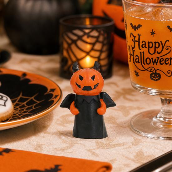 Pumpkin Ornament, 3D Pumpkin Shape Figure, Mini Resin Halloween Decoration for Desktop Micro-Landscapes Parties Window