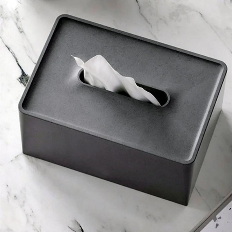 1PC Simple Solid Color Tissue Box Living Room Tissue Box Storage Box Plastic Bottom Cap Tissue Box