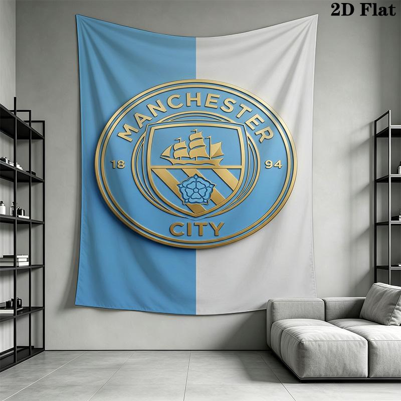 Manchester City Football Club Crest Bedding 1 Duvet Cover 2 Pillowcase Without Core Soft And Comfortable Christmas Birthday Gift Bedding Set
