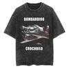 Yk Tshirt Men New In Top  Tees Mens TShirt Vintage Washed Bombardiro Crocodilo T Shirt Funny Plane Bomber Crocodile Meme