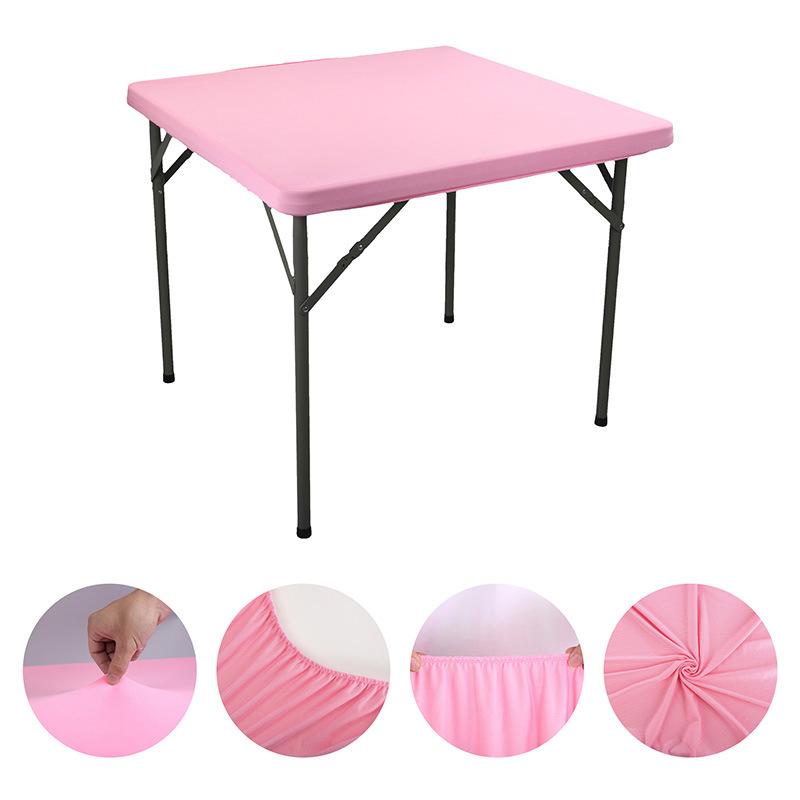86X86Cm Square Table Cover Elastic Solid Color Wedding Table Protector Tablecloth for Dining Table Decor Picnic Outdoor Camping