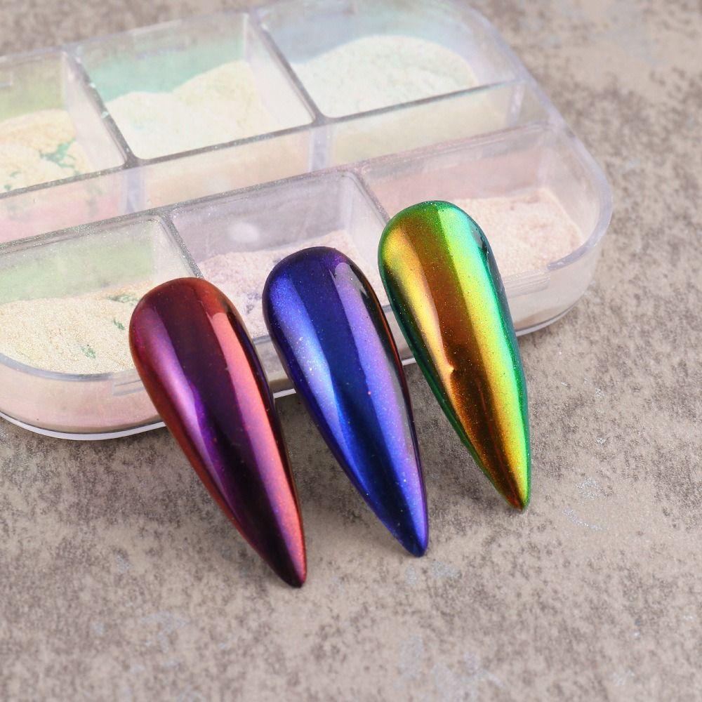 Shimmering Glittering Aurora Nail Powder Mirror Finish Nail Pigment Powder  Nail Art