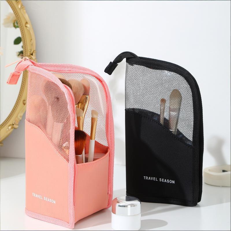 Transparent Zippered Makeup Bag Large Capacity Travel Cosmetic Storage Pouch for Women