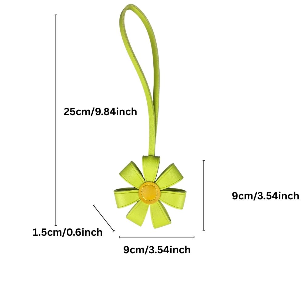Sunflower PU Leather Bag Charm | Bold Color PU Charm | Multi-Layer 3D Flower Design For Bag Accessory/Gift.