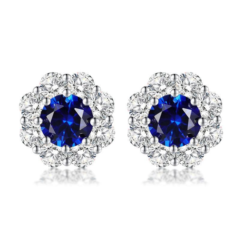 

925 Silver Flower Bud Earrings: Elegant, Versatile, and Fashionable Red Diamond