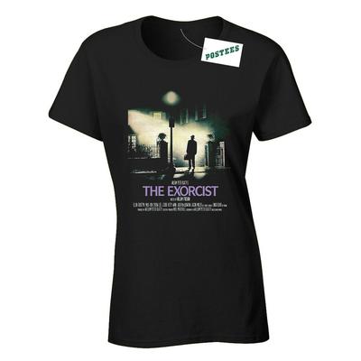 Retro Movie Poster Style Inspired By The Exorcist Ladyfit Dtg Unisex T-Shirt