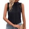 Casual Commuting Lace Sleeveless Top Half High Neck Solid Color Women’s Blouses & Shirts