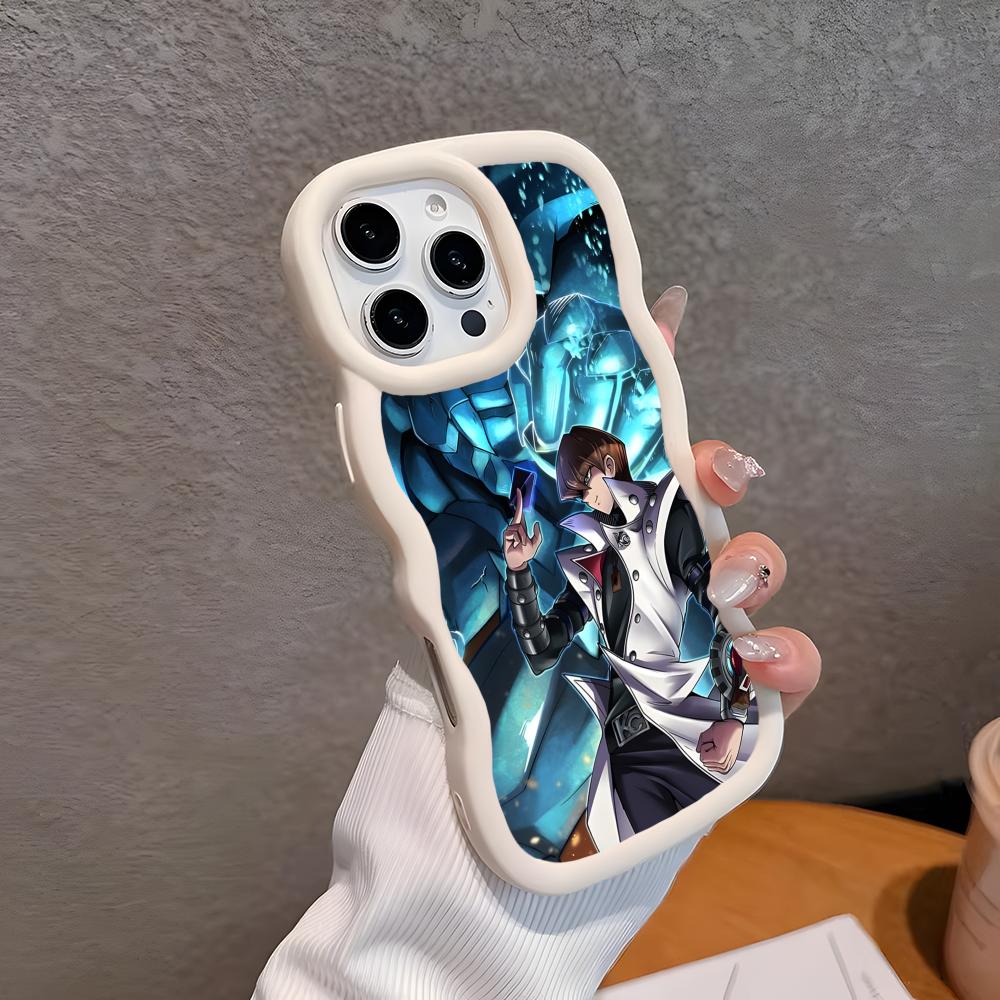 Yugioh Seto Kaiba Phone Case for iPhone 17 16 15 14 13 12 11 Air Pro Max Plus White Soft TPU Wavy Edge Cover