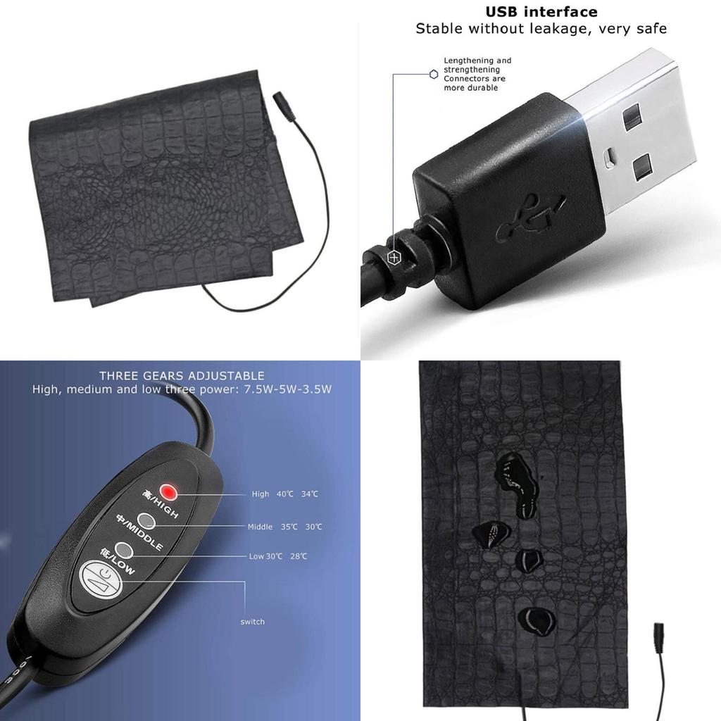 Premium Usb Heated Pet Mat With Adjustable Temperature For Dogs And Reptiles In Crocodile Pattern Leather
