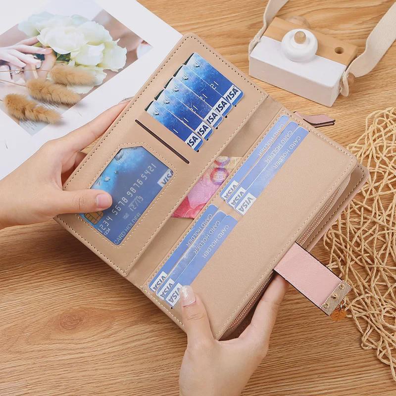 2024 Korean Style Women's Long Clutch Wallet with Hollow Leaf Design