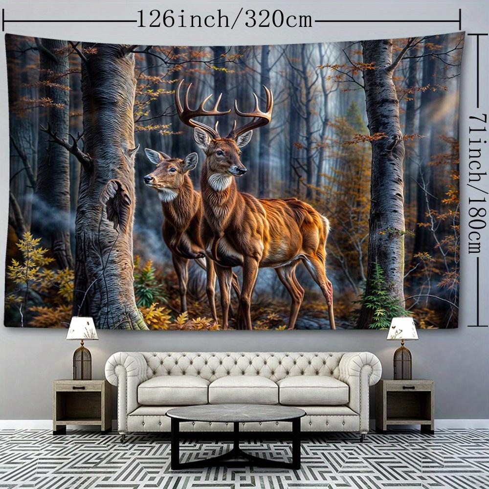 Charming Elk-Themed Tapestry - Versatile Wall Hanging for Home Decor, Perfect for Bedroom & Living Room - Durable Polyester, Easy Care